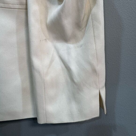 Off-White Vintage Talbots Silk Blend Blazer Size 6P EUC - Picture 8 of 9